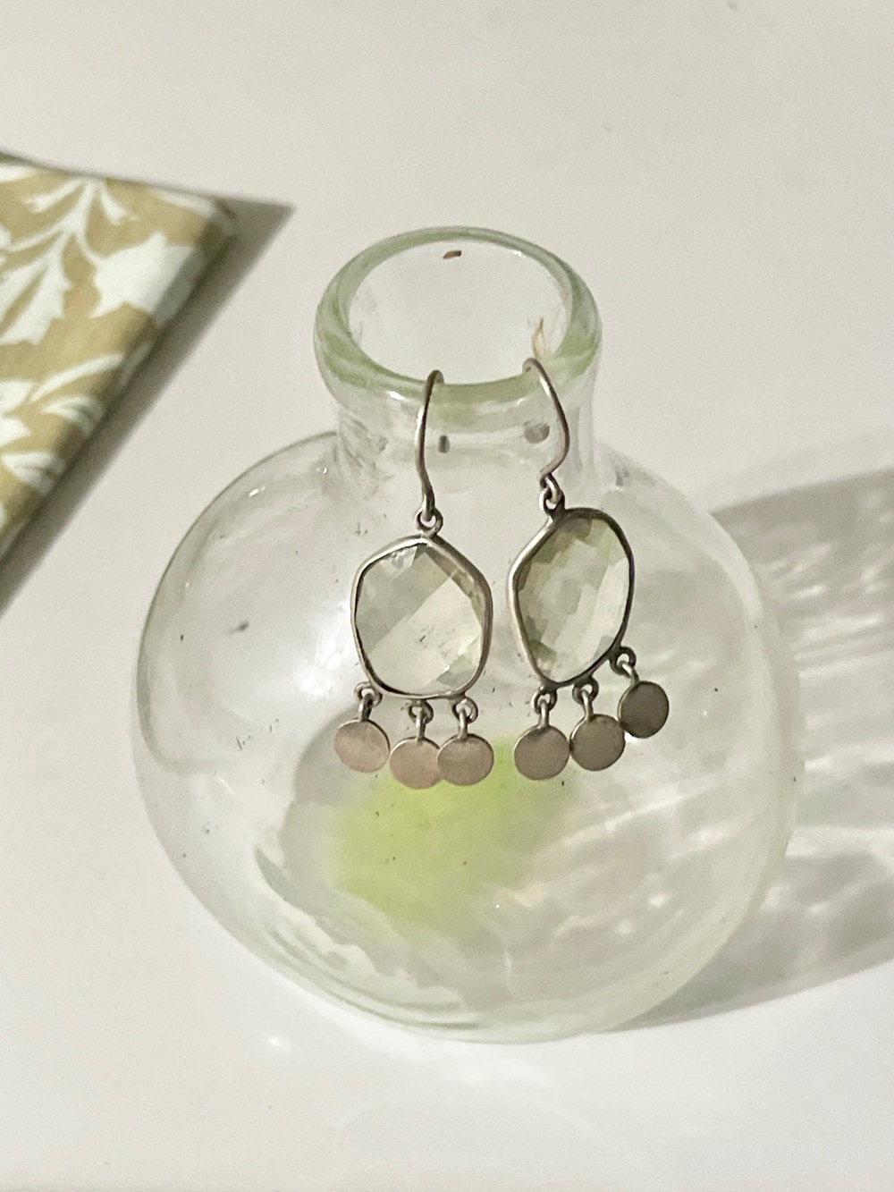 Jane Diaz | Faceted Lemon Quartz Drops w/Sterling Disc Dangles ♥ Rare & like new